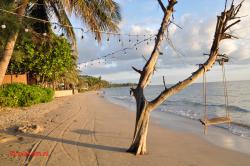 In the evening at the beach.